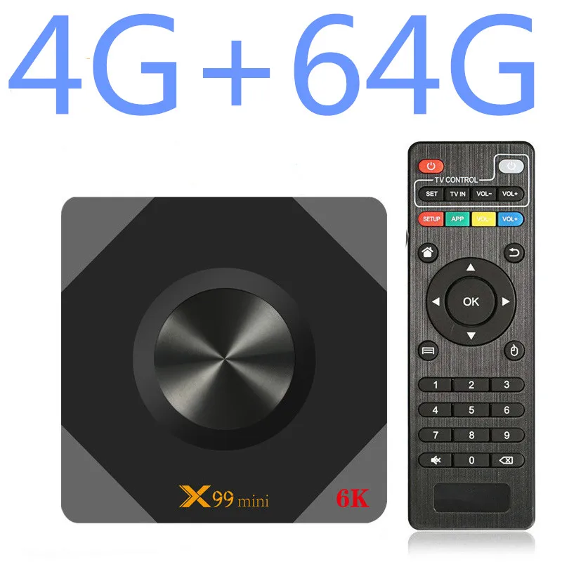 4G 64G X99 Мини Смарт Android 9,0 ТВ приставка 4 Гб ОЗУ 64 ГБ 32 ГБ 16 ГБ Wifi медиаплеер 4K для Google Youtube телеприставка ip tv подписка - Цвет: 4G 64G