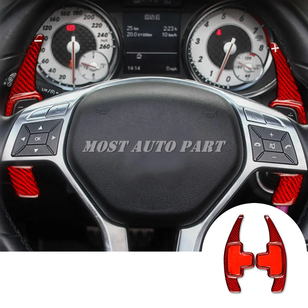 

Рычаг переключения передач на рулевое колесо из углеродного волокна для Benz A B C E CLA GLA CLS GLK SLK M GL Class W176 W246 W204 W212 C117 красный/черный
