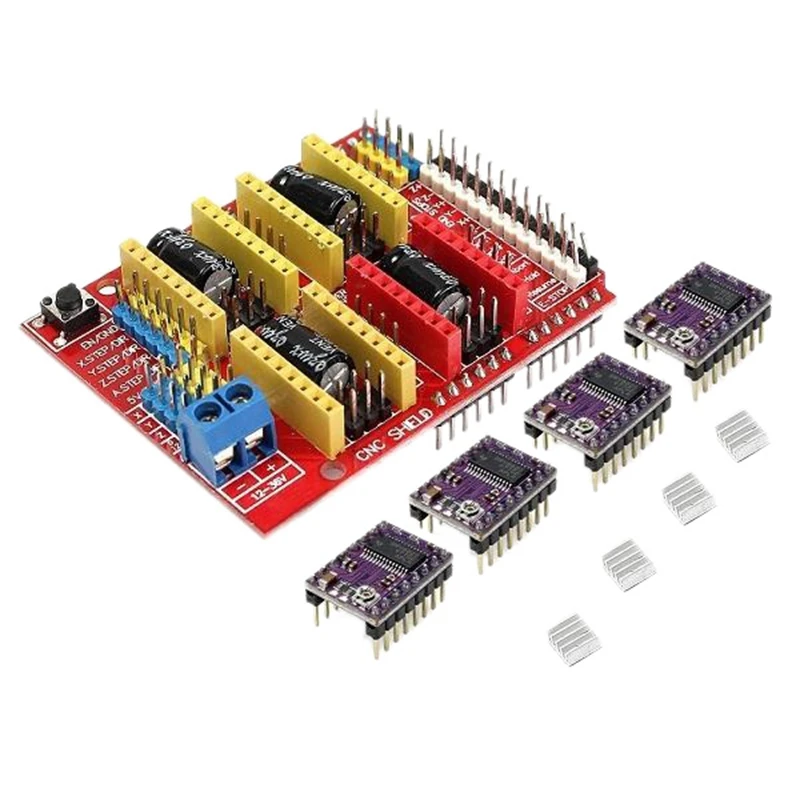 

Щит с ЧПУ + 4 X Drv8825 драйвер комплект для Arduino 3D-принтеры
