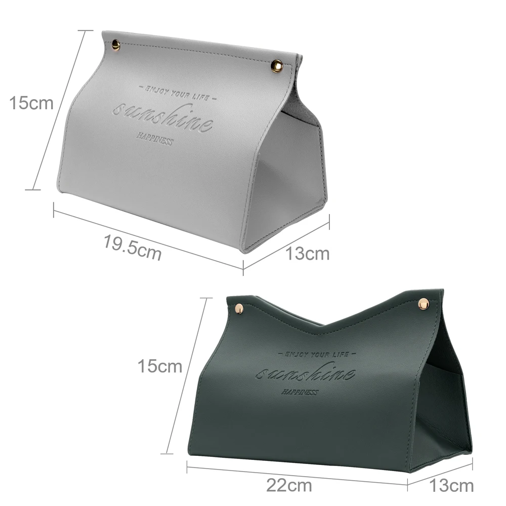 

Leather PU Standard Tissue Box Case Holder Paper Multifunction Dustproof Tissue Box Office Home Car Rectangle Tissue Storage Box