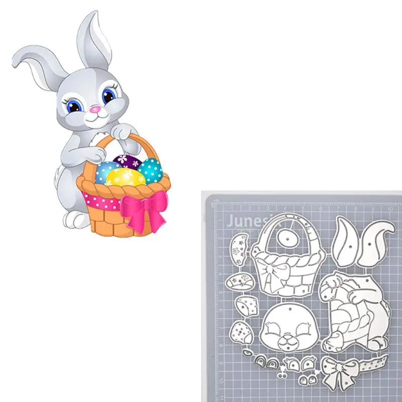 Пасхальный кролик корзина металлические режущие штампы Трафаретный Скрапбукинг