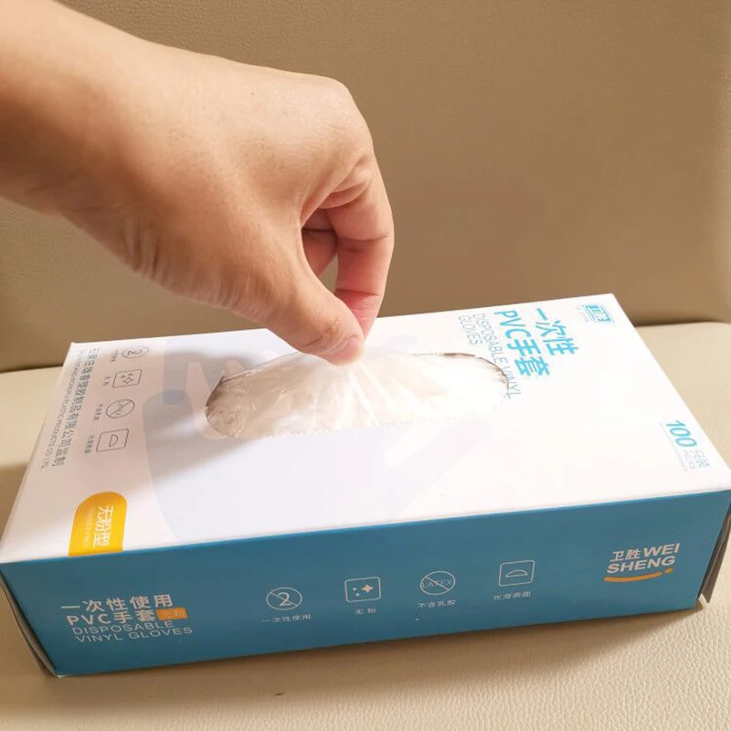 

PVC Gloves Household Cleaning Washing Wear Resistance 100pcs/lot NEW Allergy Anti-static Gloves Waterproof Disposable Gloves