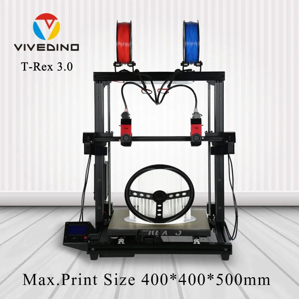 baratas Vivedino T-rex 3 + Alta Precisão Dupla Extrusora Impressora 3d Com Modo Duplicado E Simétrico