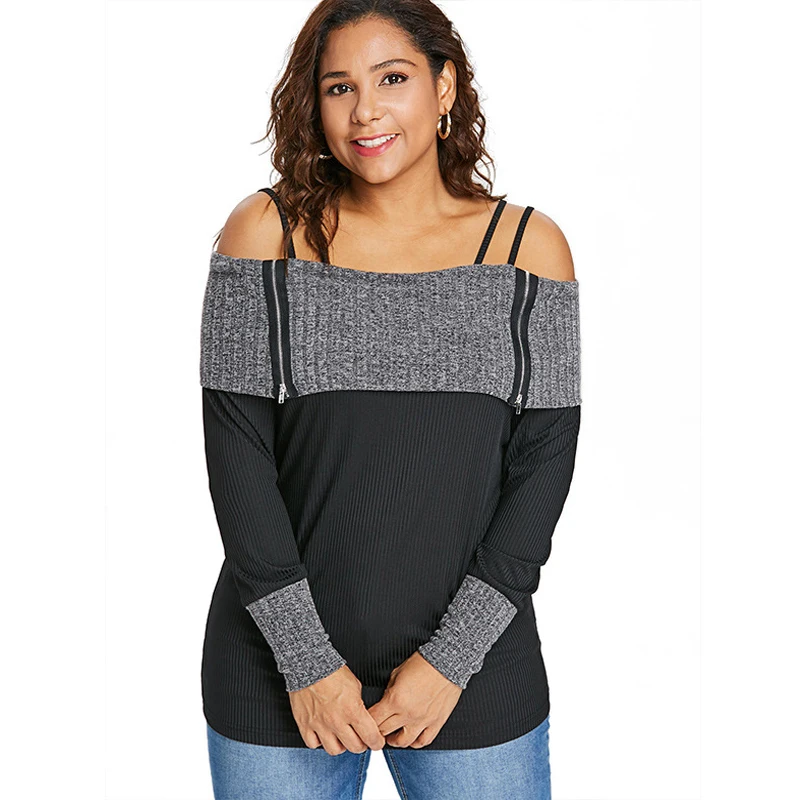 2019 осень и зима в Европе Америке плюс размер женский толстый мм горизонтальная