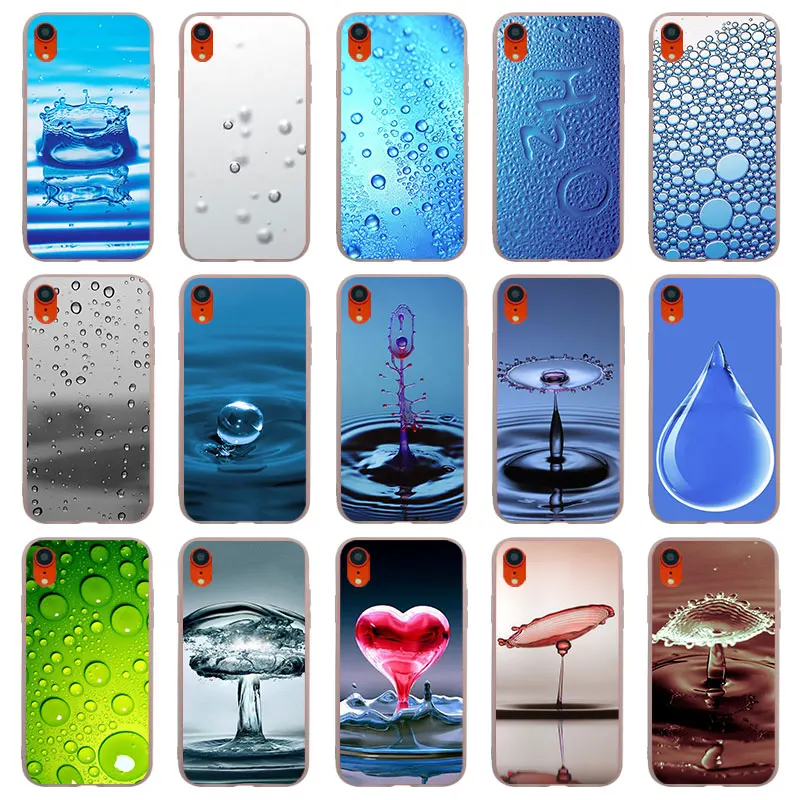 Water droplets flower matte translucent silicone phone cases covers for Apple iPhone X XR XS MAX SE 5 5s 6 6s 7 8 Plus 4s case |