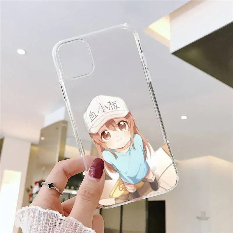 

Working cell cute girl amine cute Phone Case Transparent for iPhone 6 7 8 11 12 s mini pro X XS XR MAX Plus SE cover funda capa