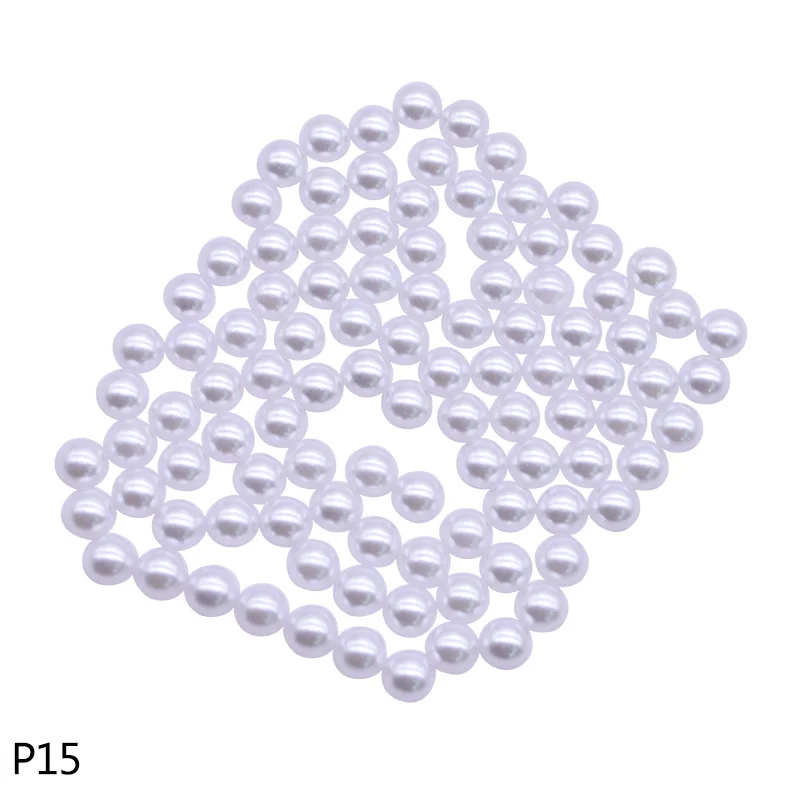 P15 1000Pcs Pearl Stickers Trim Rhinestones for Nails Phone DIY Flatback Manicure Pearl Beaded Appliques Clothes Stickers - Цвет: P15