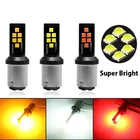 Автомобильные светодиодные лампы S25 1156 BA15S 1157 BAY15D P215W Canbus, автосигналы поворота, стоп-сигнал заднего хода 3030, 12 В постоянного тока, 2 шт.