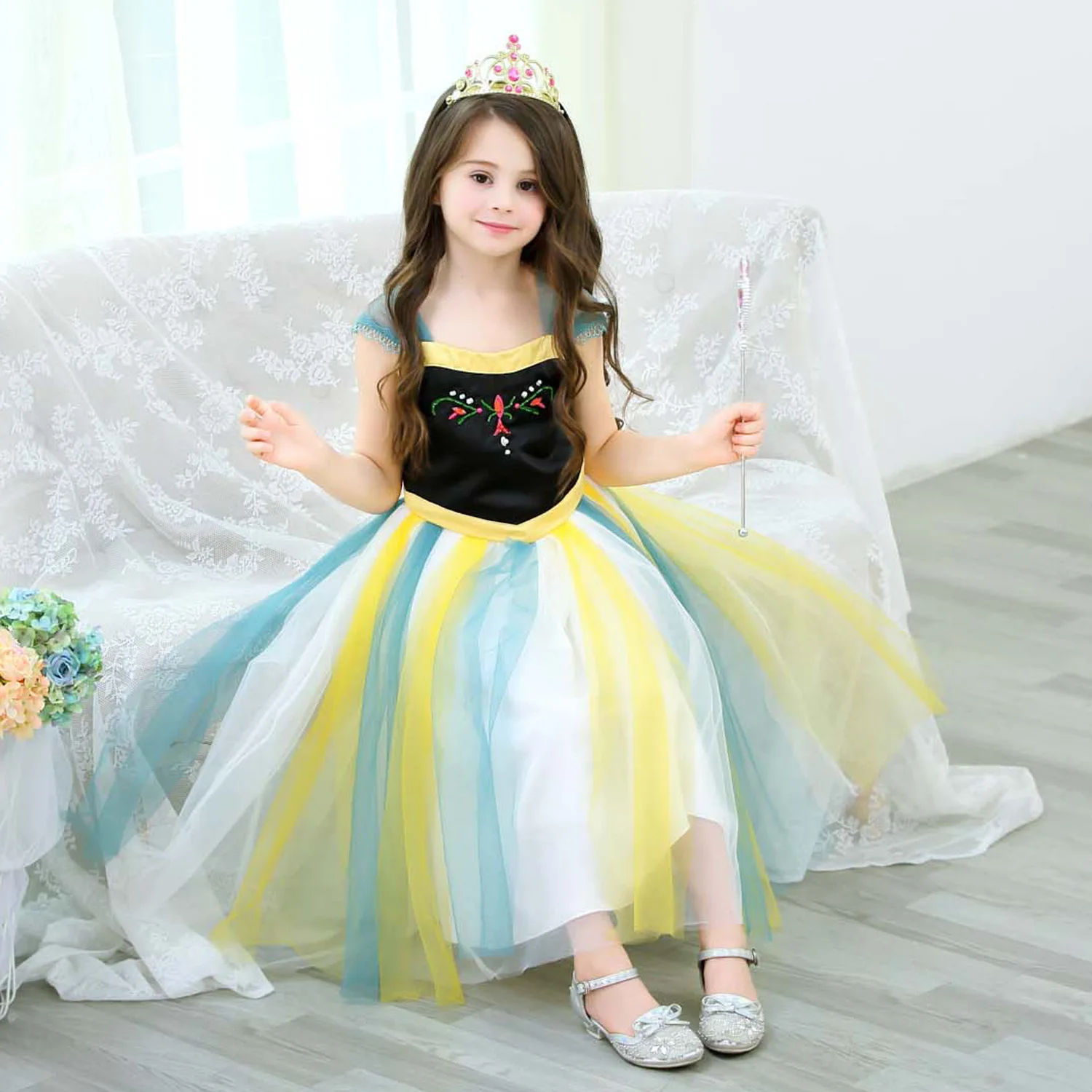 Halloween Christmas carnaval child frozen cosplay costume princess dress anna elsa girls tutu skirt birthday party |
