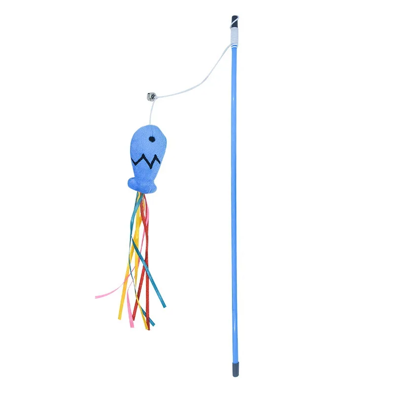 Игрушка для кошек голубая лента рыба Аза палка кошка сумасшедшая игрушка игрушки