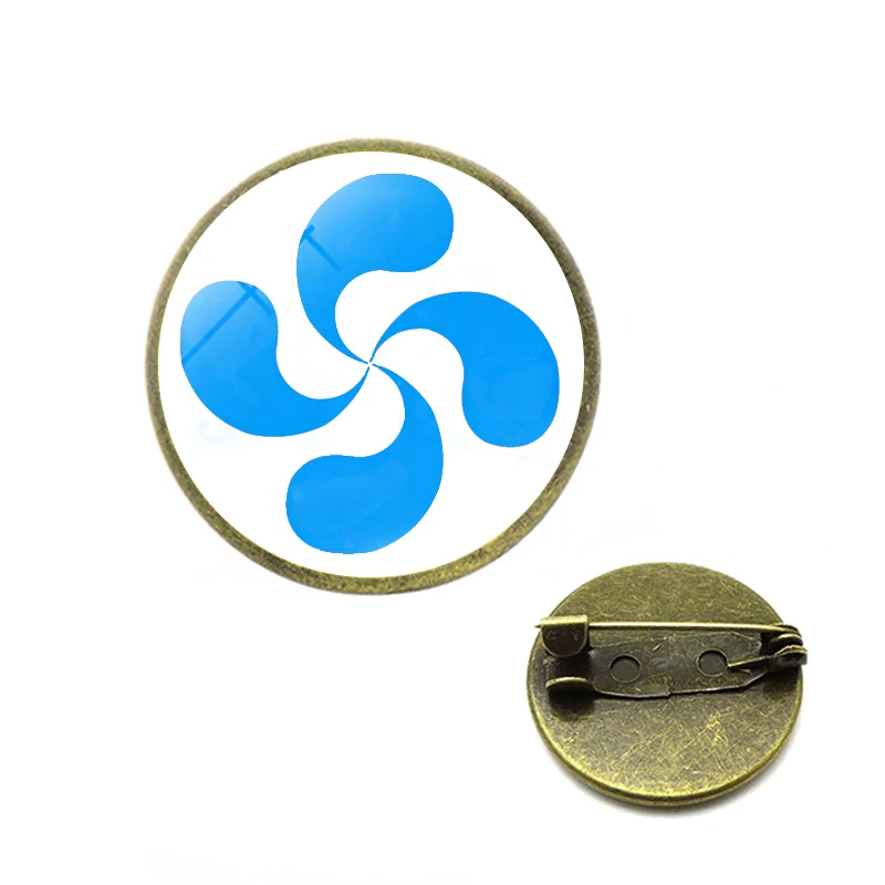 Lauburu баскский крест Броши Знак Круглый амулет талисман логотип булавки ювелирных