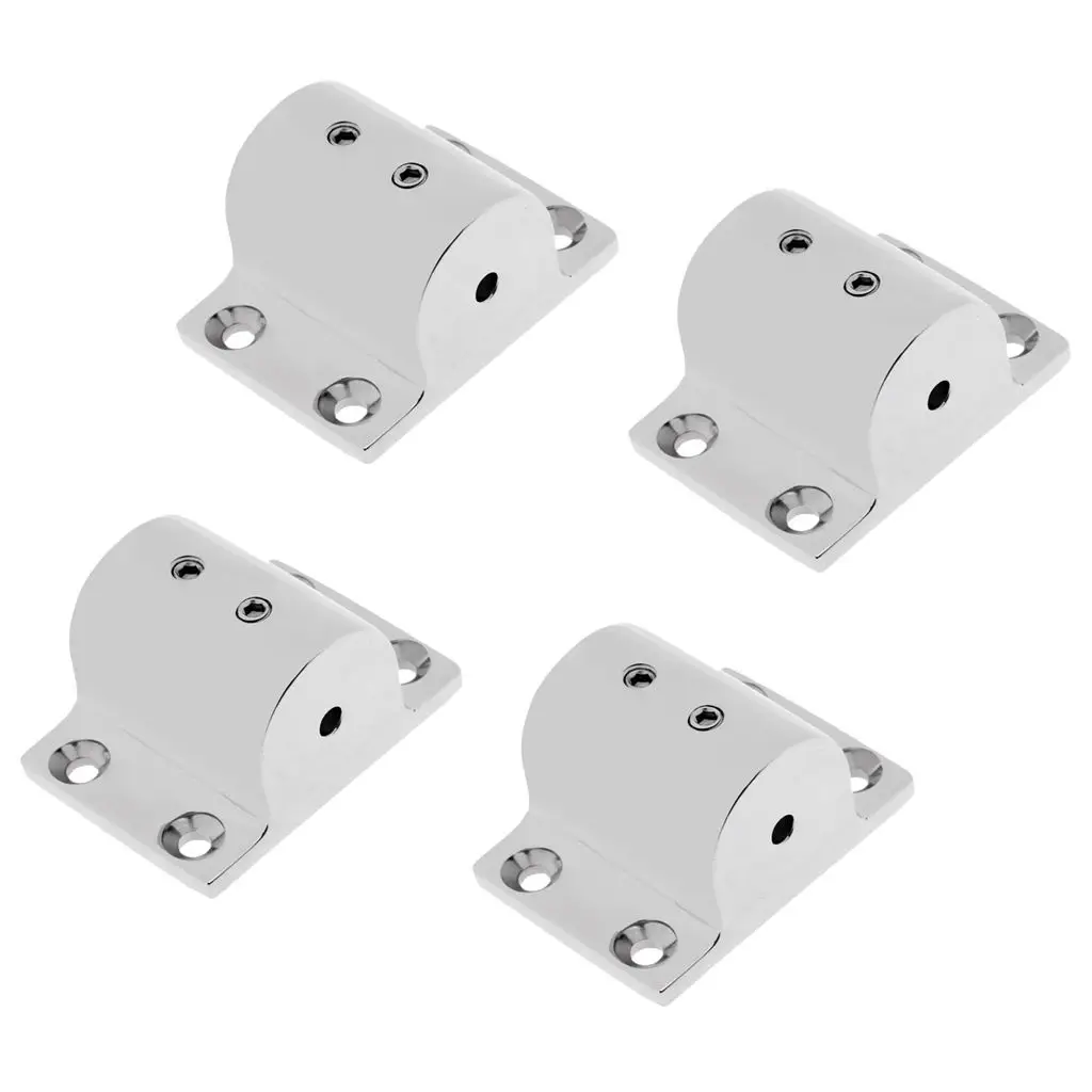 

4 Packs Yacht Hand Rail Fitting 90 Degree Rectangle Base Mount for 1" Tube