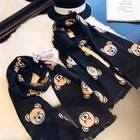 Модный зимний классический кашемировый женский теплый плотный шарф с медведем для родителей и детей многофункциональная шаль высокого качества