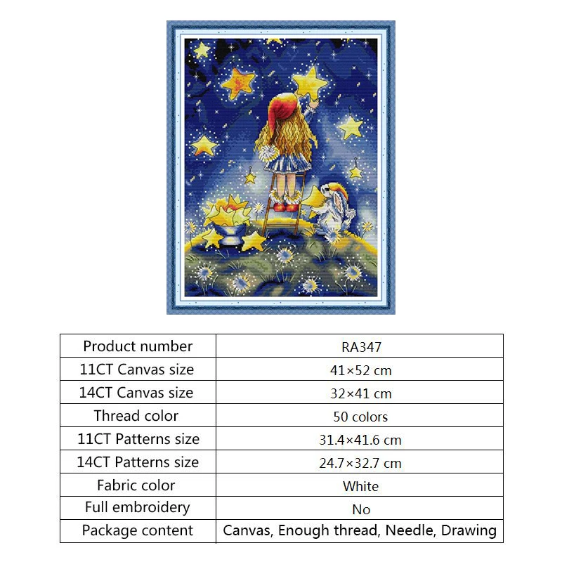 Набор для рукоделия холст с принтом изображением звезд 11CT 14CT набор нитей | Дом и