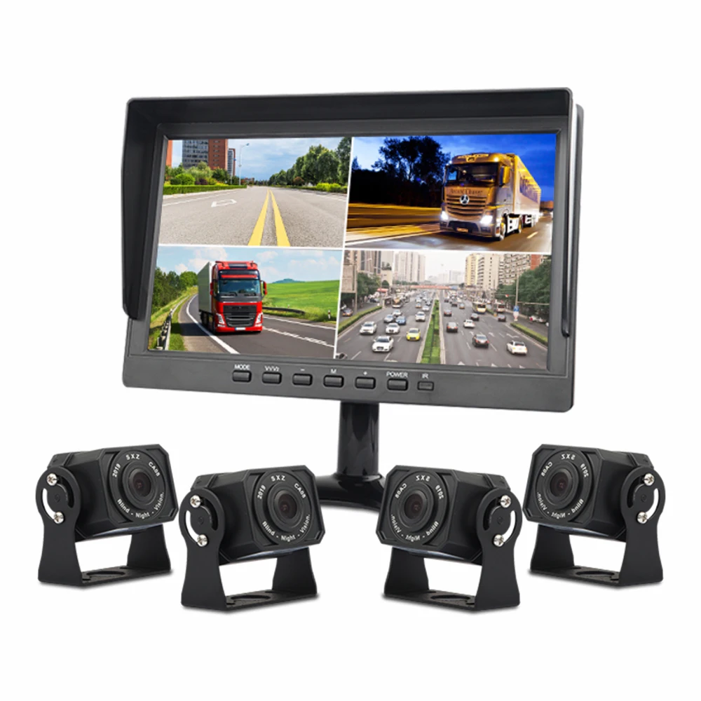 

Hot Sell 7 10 inch 4CH Camera Recorder Night Vision Rear View Support SD Recording Dash Cam for the Large Truck and Bus