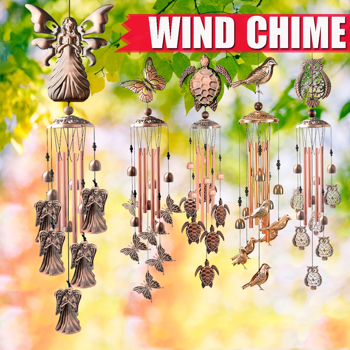 Большие колокольчики медные трубки металлические ветряные для улицы двора