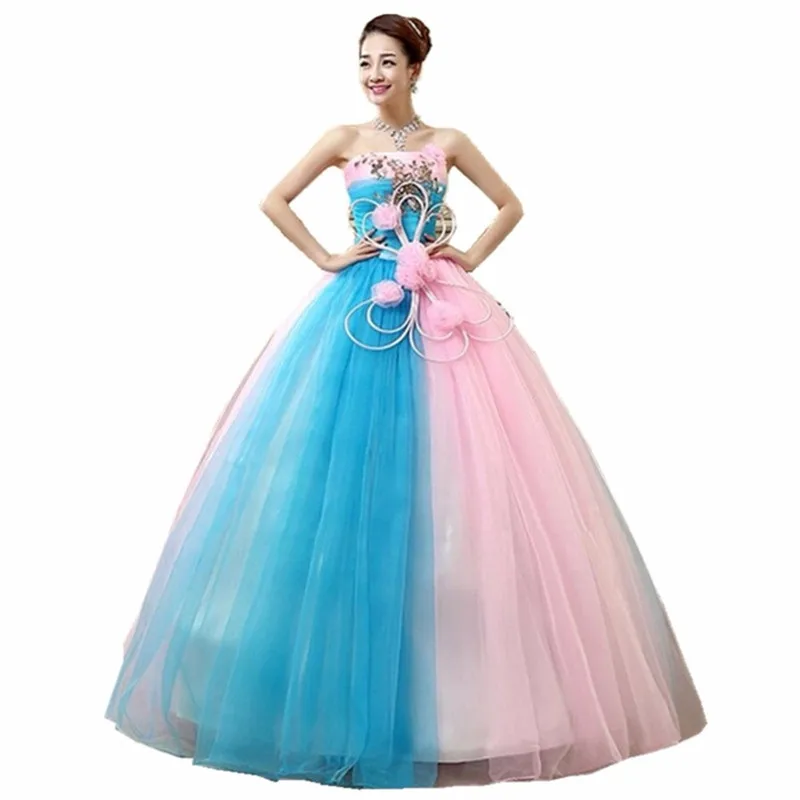 Женское бальное платье с V образным вырезом аппликацией|Платья на