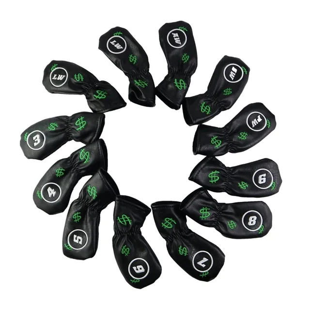 12pcs USA NRC железные головные уборы для гольфа, изысканные полиуретановые толстые чехлы из искусственной кожи для клюшек для гольфа, железные головные уборы, аксессуары - Цвет: 12pcs USA
