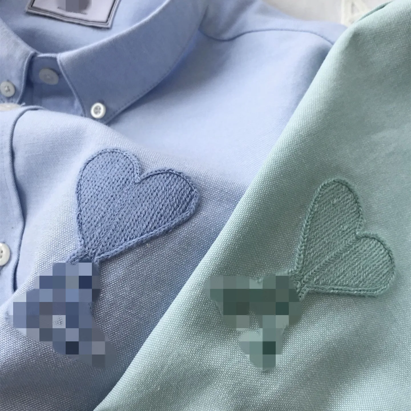 

Men Women Solid Color Cotton Shirts Amiparis Good Quality Business Casual Shirt Love Heart Logo Embroidery Clothes Clothing Mens