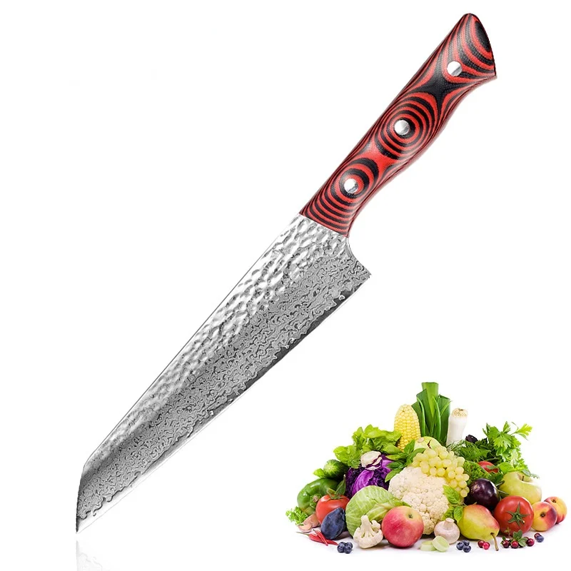 

Кухонный нож шеф-повара, мясница из дамасской стали G10, острый нож, бытовая многофункциональная нарезка