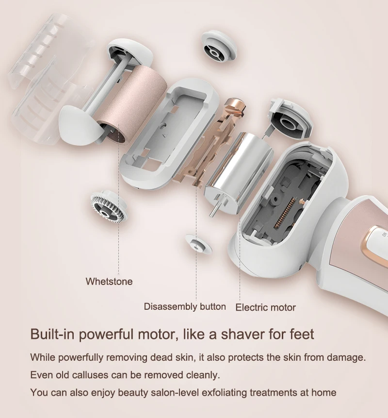 

Rechargeable Electric Foot File Pedicure Dead Skin Callus Remover Feet Grinder Calluses Exfoliating Peeling Dual Grinding Head