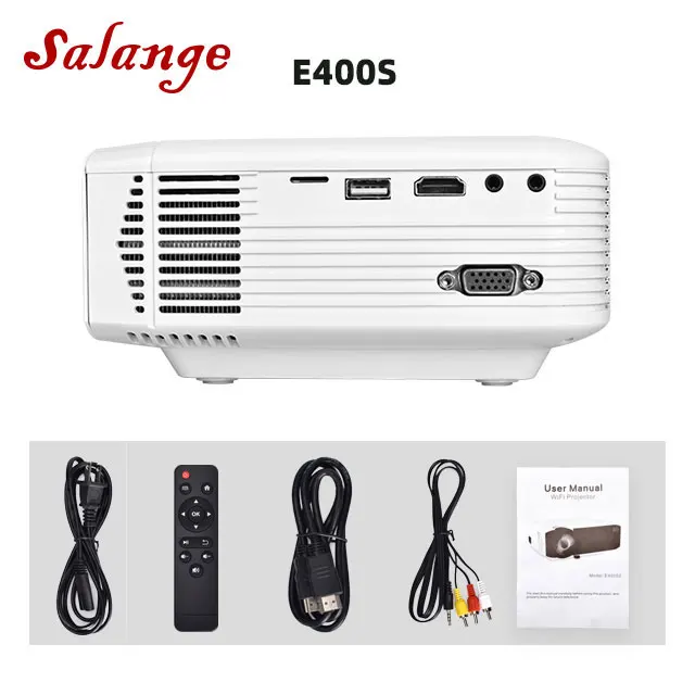 E400S Salange E400W светодиодный проектор для домашнего кинотеатра, беспроводной видеопроектор 1080 P, USB проектор для смартфонов, HDMI VGA AV USB - Цвет: E400S