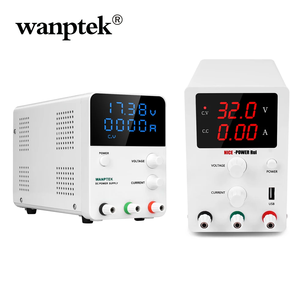 Wanptek DC Регулируемый источник питания лабораторный регулятор напряжения настольный источник цифровой мощности 30 в 60 в 5A 10A выход Прямая