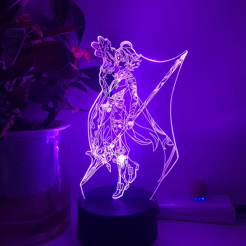 

Игра Иллюзия 3D светодиодный ночной Светильник Genshin воздействие 16 видов цветов Изменение USB лампа дома вечерние атмосферная лампа игрушки игра ночной Светильник