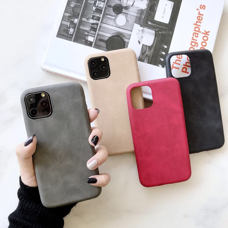 Стильная однотонная colorleather мобильный телефон чехол для iphone 12 11 pro Xs Max XR 6 7 8 plus apple