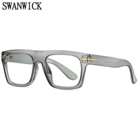 swanwick tr90 square blue light blocking glasses frame black grey optical glasses for women fashion eyewear male clear lens