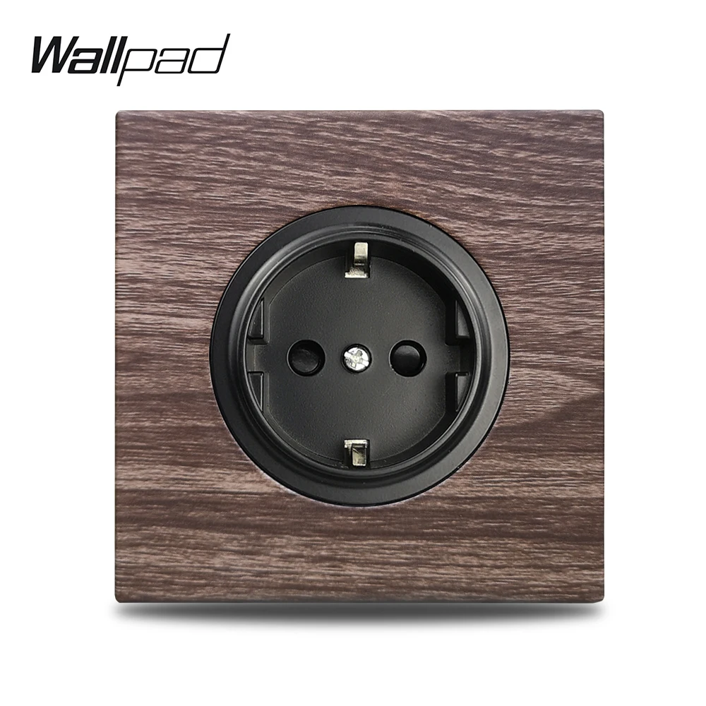 Aluminum Wood Wallpad L6 Подлинная древесина панель 16A ЕС электрическая розетка настенный, мощность пластины - Тип: Aluminum Wood