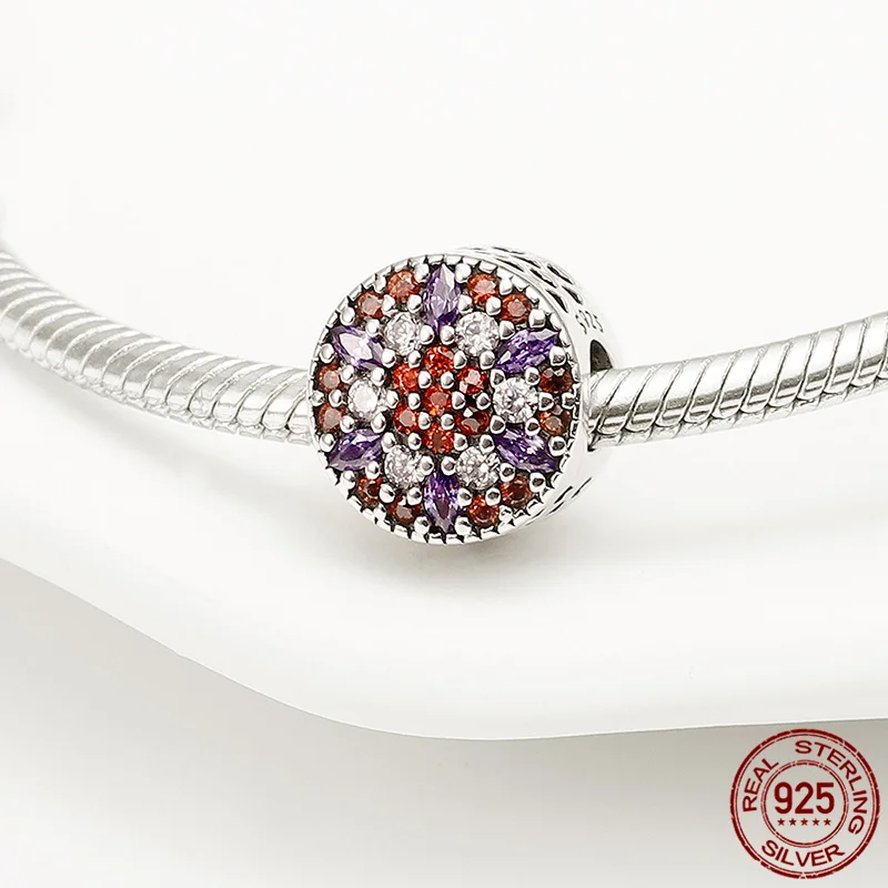 

2021 New Round With Brick Beads&Charms 100% Real 925 Sterling Silver Fit Original 3mm Bracelet&Bangle For Women Birthday Fashion