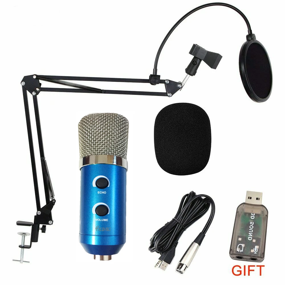 BLUE MK-F100TL Профессиональный USB студийный компьютерный конденсаторный микрофон для записи видео и караоке - Цвет: BLUE