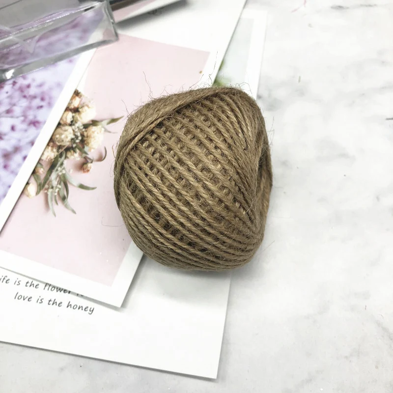 HINDJEF 50 м ширина 2 мм длинная натуральная пеньковая веревка джутовая свадебное