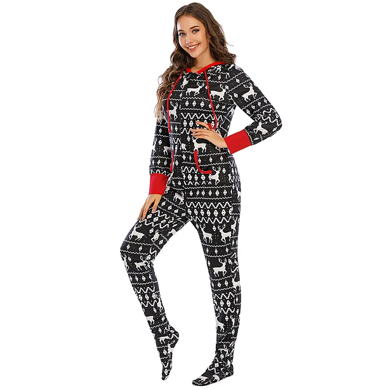 

2021 New Autumn Christmas Printed Family Clothing Sets Home Wear Pajamas Parent-child Clothing Family Christmas Pajamas Matching