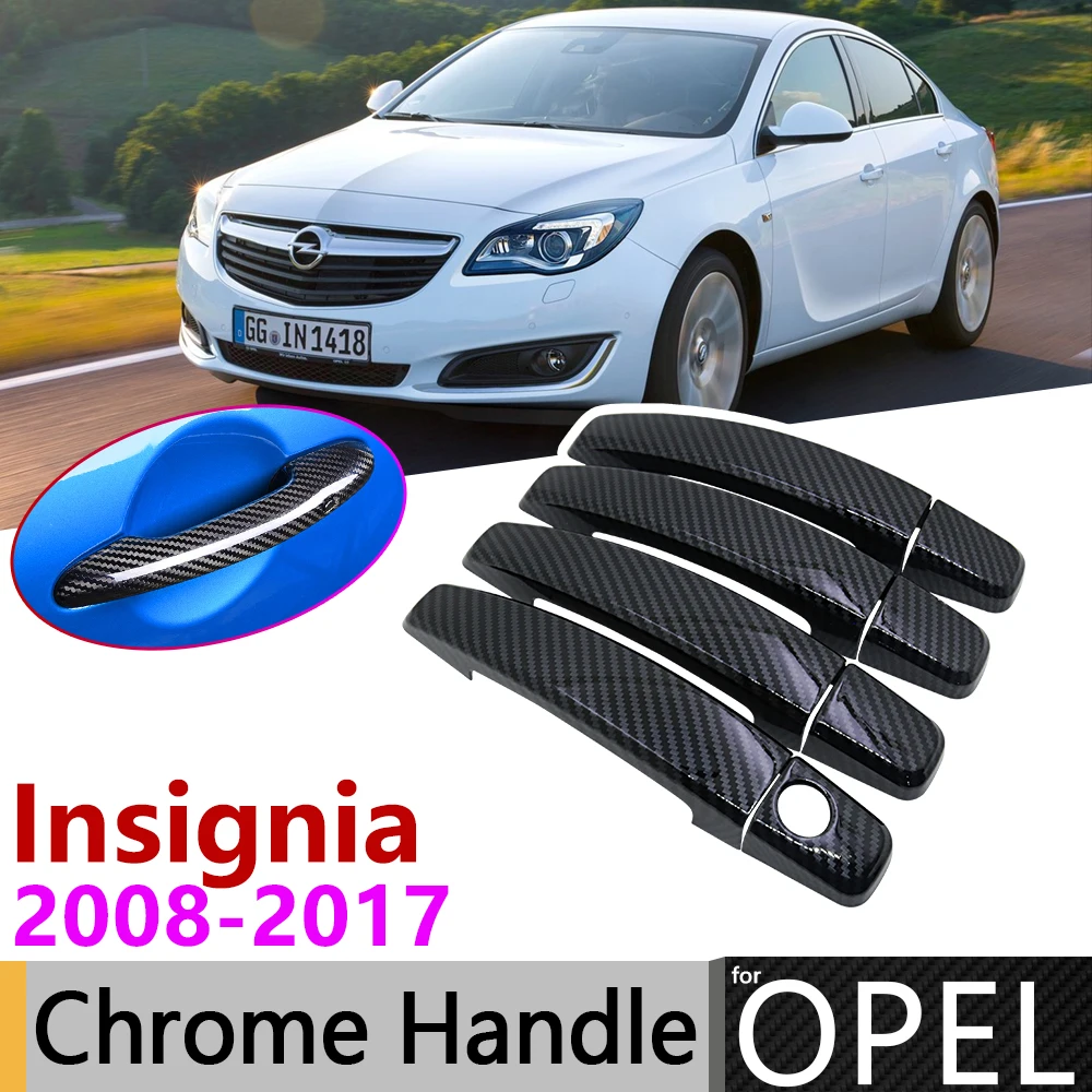 Черная крышка ручки двери из углеродного волокна для Opel Insignia A MK1 2008 ~ 2016 Vauxhall Holden