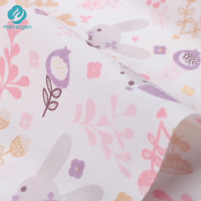 Ткань метр кролик мультфильм хлопчатобумажная ткань для девочек платья Детская