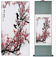 free shipping traditional chinese art painting home office decoration chinese painting spring birds with plum blossom