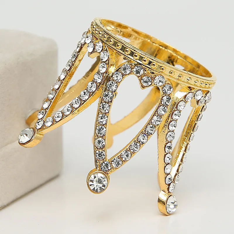 Золотые и серебряные со стразами корона дизайн ногтей ручка с кисточкой стенд