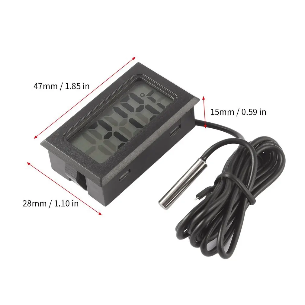 

TL8009 LCD Digital Thermometer for Freezer Temperature -50~110 Degree Probe Fridge Thermometer 1m Line with LR44 Button Battery