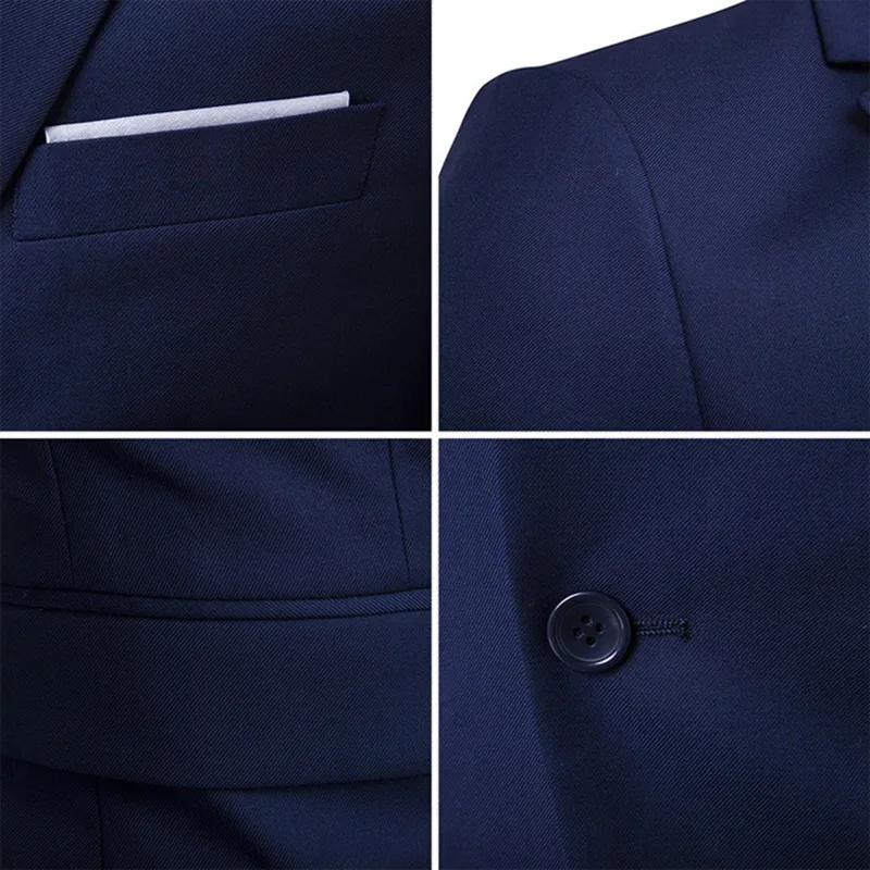 

(Jacket+Pant+Vest) Slim Suit Male Spring Autumn Thin Section High-end Business Suit Jacket Pants Suits Wedding Men 2021