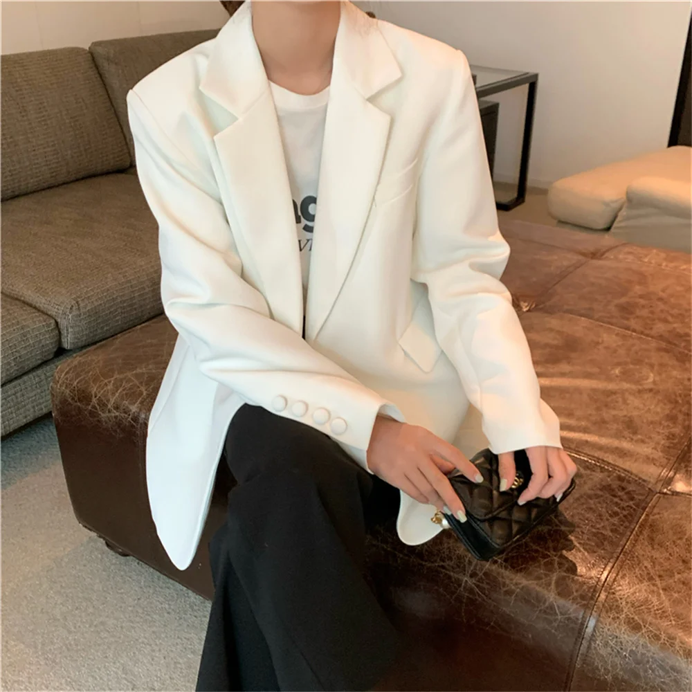 Новинка 2021 элегантные свободные Стильные пиджаки HziriP лидер продаж однотонные