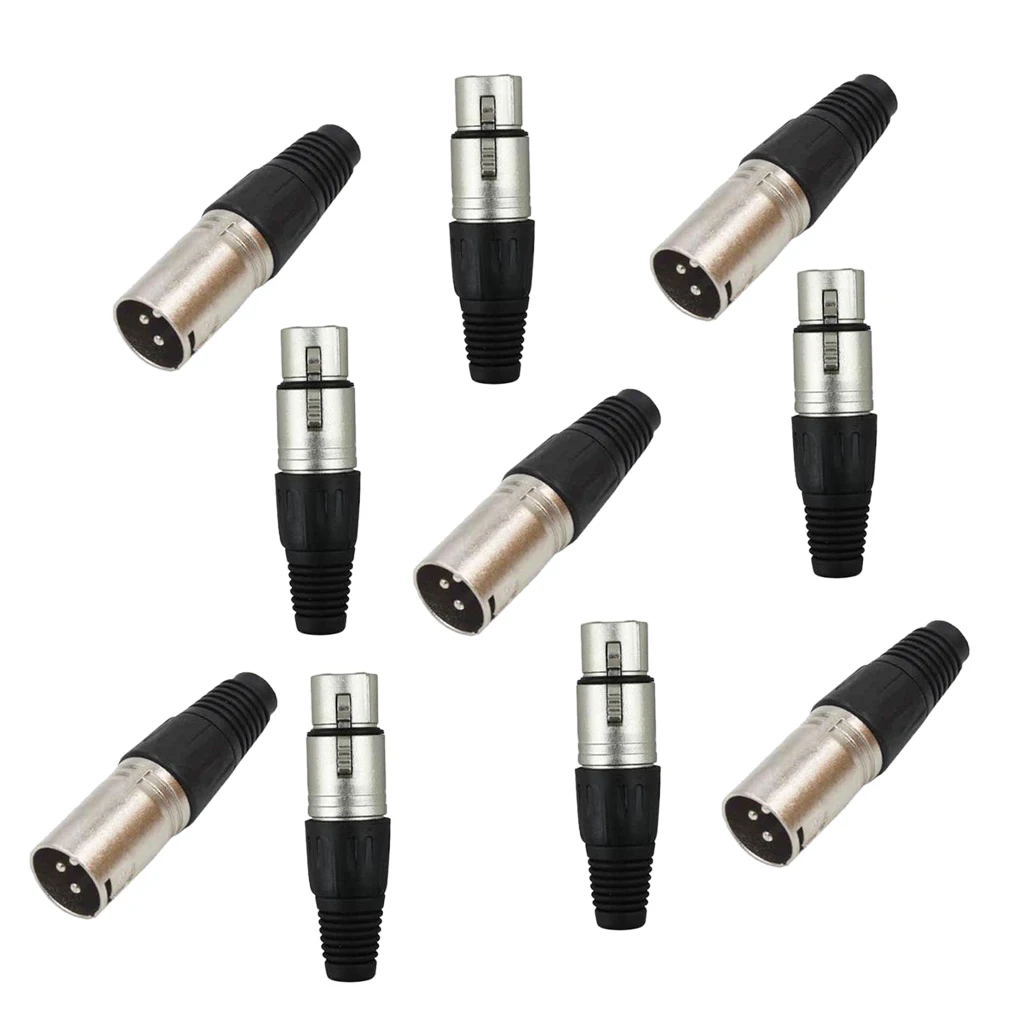 5 пар XLR Male+ Female 3 Pin микрофонный аудиокабель разъем Jack адаптер