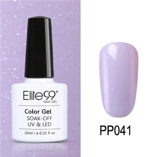 PP041 Elite99 10 мл Гель-лак для ногтей замачиваемый УФ красочный Фиолетовый лак для ногтей художественный Гель-лак для Ногтей Стойкий гель нужен основа и верхнее покрытие - Цвет: PP041