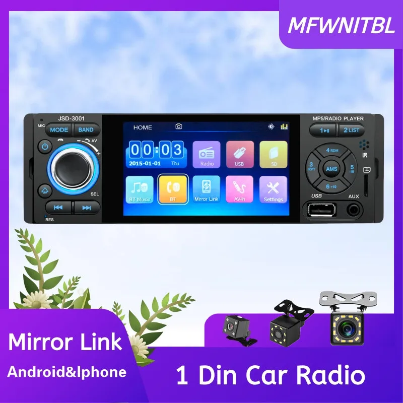 

LTBFM Autoradio 1 Din Car Radio JSD-3001 4.1 MP5 Car Player Touch Screen Car Stereo Bluetooth 1Din Auto Radio Camera Mirror Link