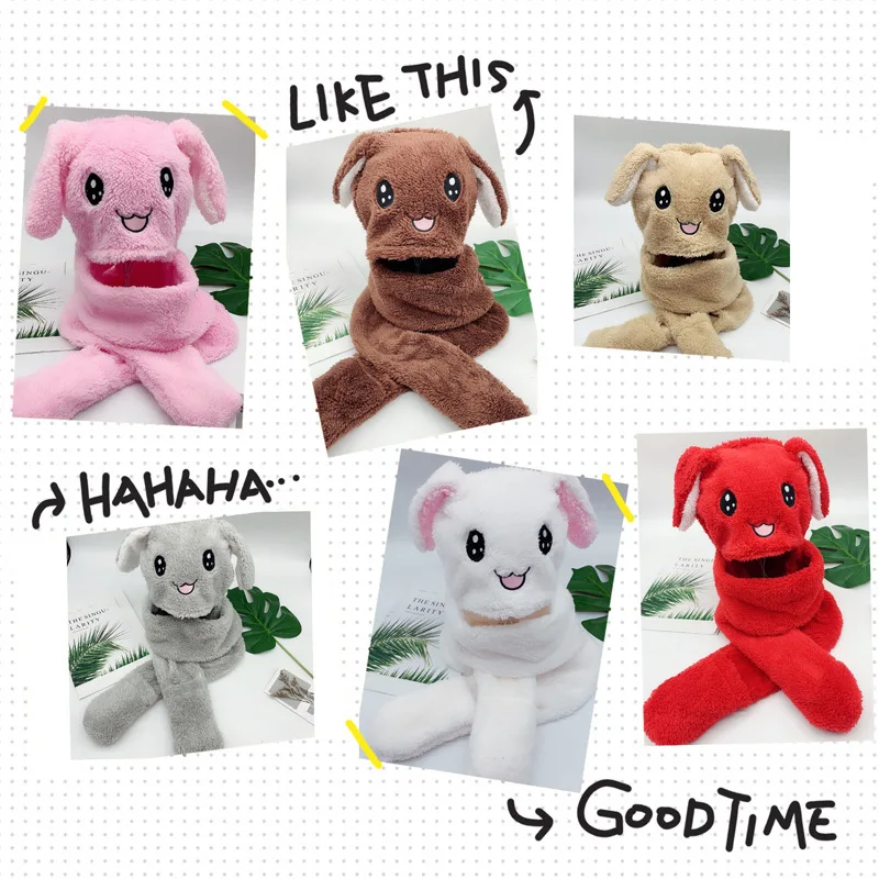 Милые шапки с мультяшными движущимися ушами шапка и повязка на голову цельный