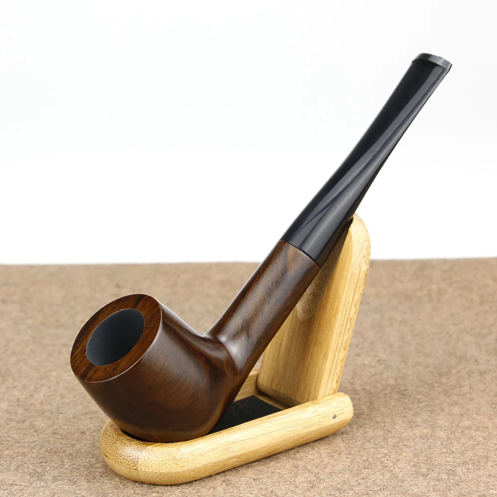

Traditional Straight Smoking Pipe 9mm Filter Tobacco Pipe Handmade Ebony Wood Pipe free tools Gift Set Wooden Smoke Pipe