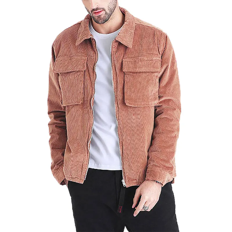 Мужская Вельветовая куртка универсальная однобортная в Корейском стиле с