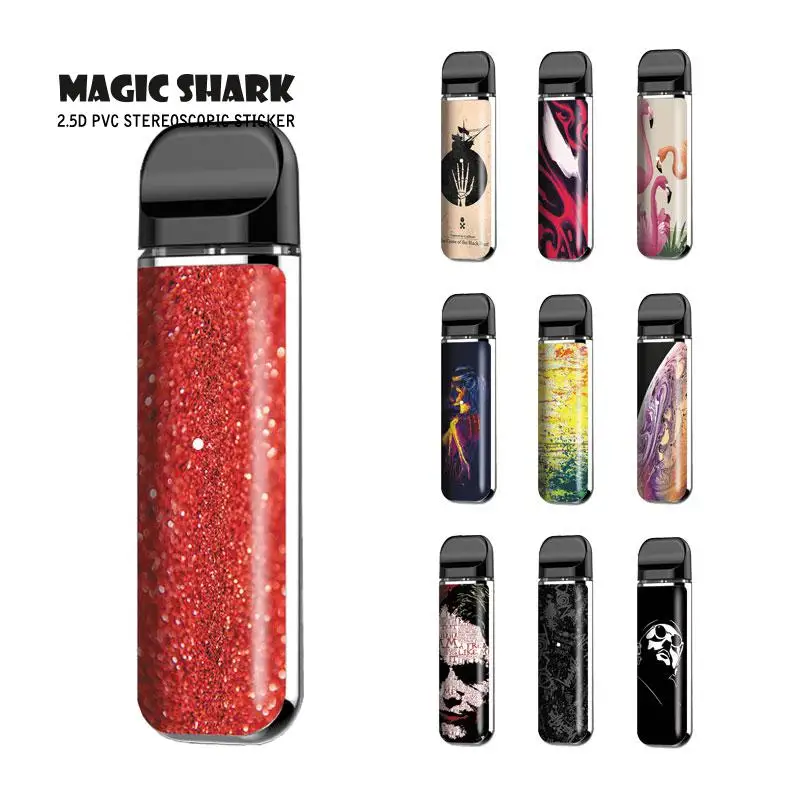 Волшебная Акула торото Bling Drops Рисунок со скелетом клоун Фламинго ПВХ Vape Комплект стикер чехол Чехол для Smok Novo