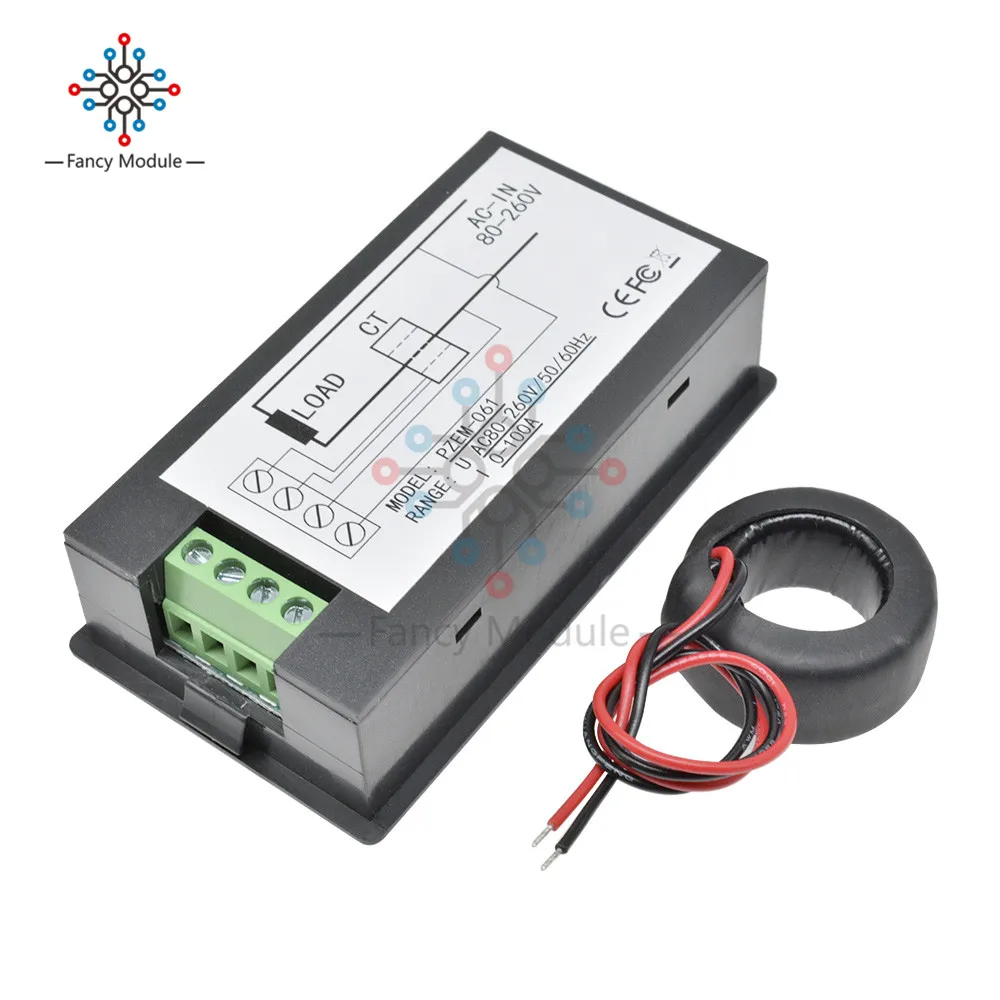 Цифровой измеритель мощности 100А переменный ток 80 260 в|amp volt|volt meteranalog voltmeter |